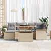 vidaXL Garten-Sofa-Set mit Speicher 7 pcs Beige Poly Rattan