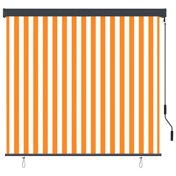 vidaXL Au&szlig;enrollo 160x250 cm Wei&szlig; und Orange
