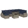 vidaXL 9-teiliges Gartensofa-Set mit Kissen, grau, Polyrattan