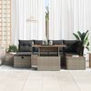 vidaXL Garten-Sofa-Set 7 pcs Grau Poly-Rattan