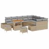 vidaXL Gartensofa-set mit Kissen 12 pcs Beige Poly-Rattan