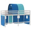 vidaXL Kinderhochbett mit Tunnel Blau 90x200 cm Massivholz Kiefer