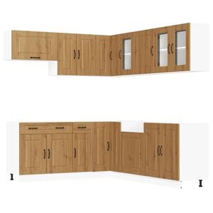 vidaXL 11-tlg. K&uuml;chenschrank-Set Kalmar Artisan-Eiche Holzwerkstoff