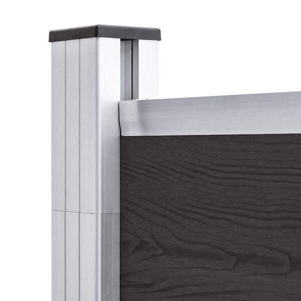 vidaXL Zaunelement WPC 175x186 cm Schwarz