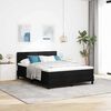 vidaXL Boxspringbett mit Matratze mit LED Schwarz 140 x 190 cm Stoff