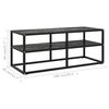 vidaXL TV-Schrank Schwarz mit Schwarzer Marmor-Optik Glas 100x40x40 cm