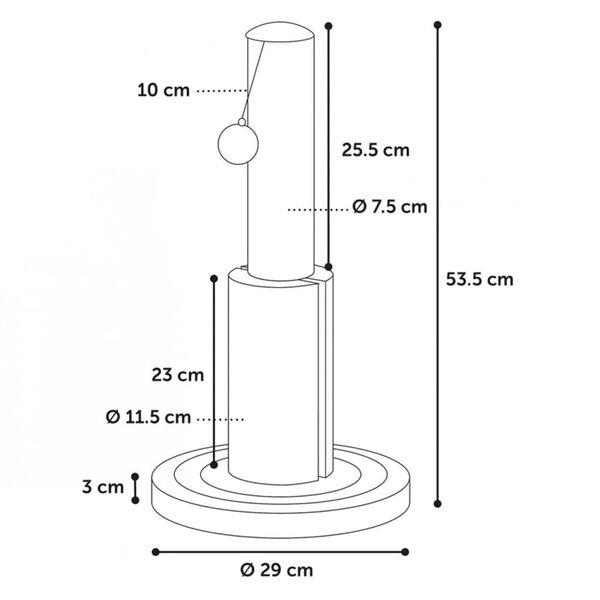 FLAMINGO Kratzbaum Ayla 29x29x53,5 cm Grau