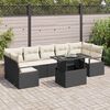 vidaXL Garten-Sofa-Set mit Kissen 8 pcs Schwarz und Creme Poly-Rattan