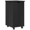 vidaXL Rollschrank Mit Rad Schwarz 34 x 39 x 65,5 cm Massivholz Kiefer
