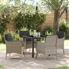 vidaXL Garten Essgruppe mit Kissen 5 pcs Hellgrau Poly-Rattan