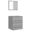 vidaXL Badschrank mit Spiegel Grau Sonoma 41x38,5x48 cm