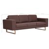 vidaXL 3-Sitzer-Sofa Stoff Braun