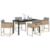 vidaXL Garten Essgruppe 5 pcs Beige Poly-Rattan