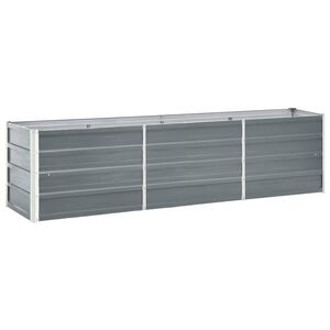 vidaXL Garten-Hochbeet Verzinkter Stahl 240&times;40&times;45 cm Grau