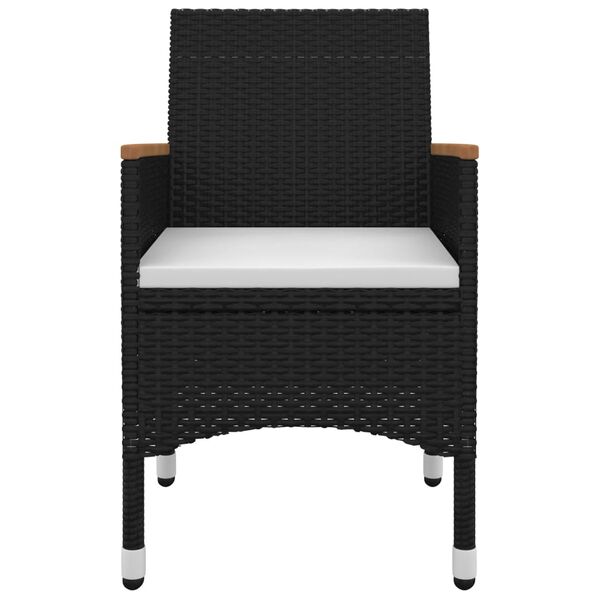 vidaXL 3-tlg. Garten-Essgruppe mit Auflagen Poly Rattan und Glas