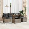 vidaXL Garten-Sofa-Set mit Speicher 6 pcs Grau Poly Rattan