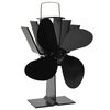 vidaXL Ofenventilator W&auml;rmebetrieben 4 Bl&auml;tter Schwarz