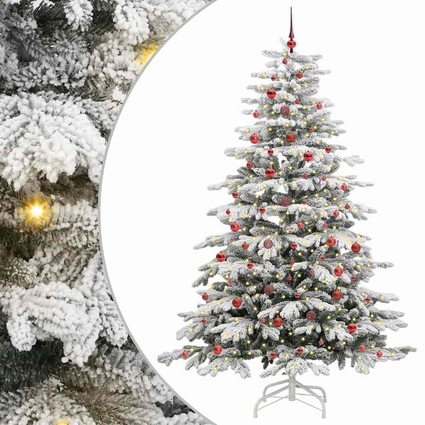 vidaXL K&uuml;nstlicher klappbarer Weihnachtsbaum Wei&szlig; 240 cm PE und PVC
