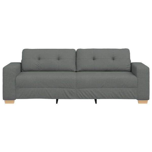 vidaXL 3-Sitzer-Sofa Dunkelgrau 220x78x80 cm Stoff