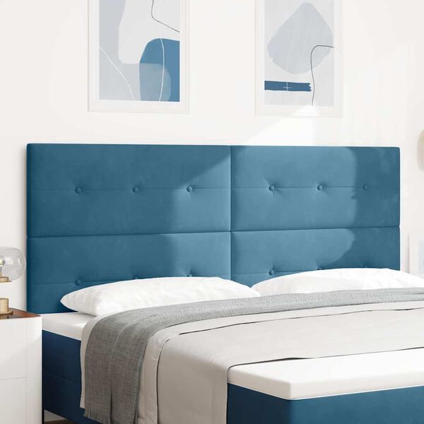 vidaXL Kopfteil Dunkelblau 200 cm Samt