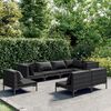 vidaXL 9-tlg. Garten-Lounge-Set mit Kissen Poly Rattan Dunkelgrau