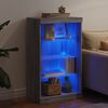 vidaXL Sideboard mit LED-Leuchten Grau Sonoma 60,5x37x100 cm