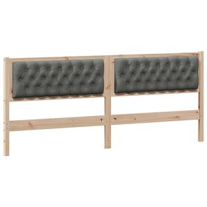 vidaXL Kopfteil Braun und Dunkelgrau 200 cm Massivholz Kiefer