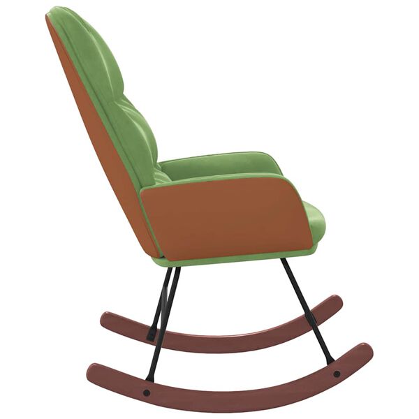 vidaXL Schaukelstuhl Hellgrün Samt
