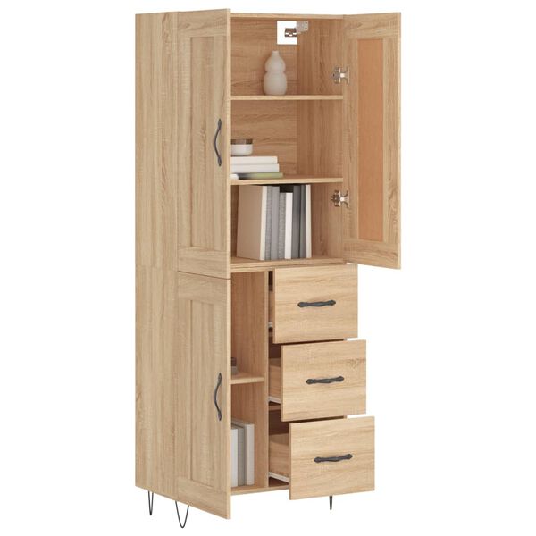 vidaXL Highboard Sonoma-Eiche 69,5x34x180 cm Holzwerkstoff