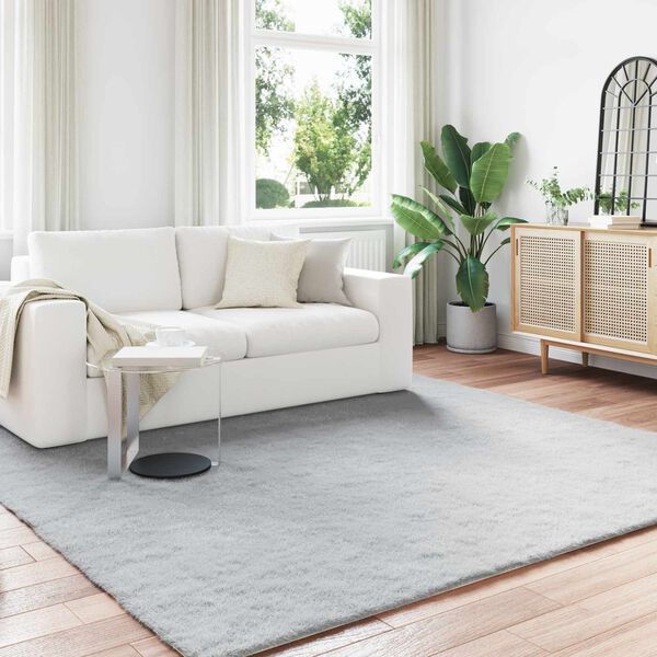 vidaXL Kunstfell Hasen Teppich Olite Grau 240 x 240 cm Polyester