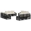 vidaXL Gartensofa-set 12 stk. 12-Sitzer Schwarz Poly-Rattan