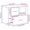 vidaXL Nachttisch mit Schubladen Altholz 35 x 60 x 50 cm Holzwerkstoff