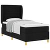 vidaXL Boxspringbett mit Matratze Dunkelgrau 90x190 cm Schwarz Stoff