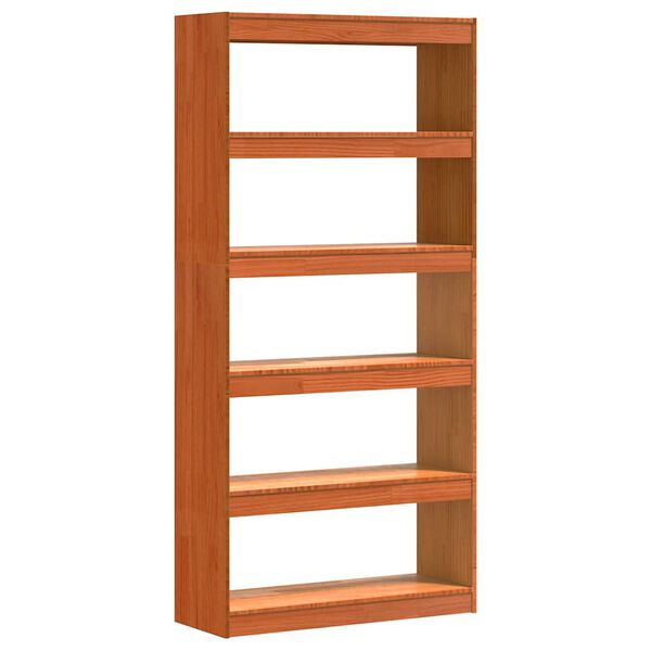 vidaXL Bücherregal Wachsbraun 80 x 30 x 167,5 cm Massives Kiefernholz