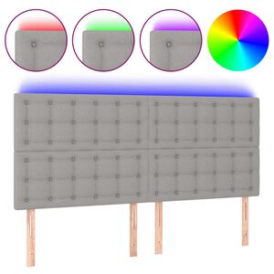 vidaXL LED Kopfteil Hellgrau 160x5x118/128 cm Stoff