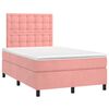 vidaXL Boxspringbett mit Matratze Rosa 120x190 cm Samt