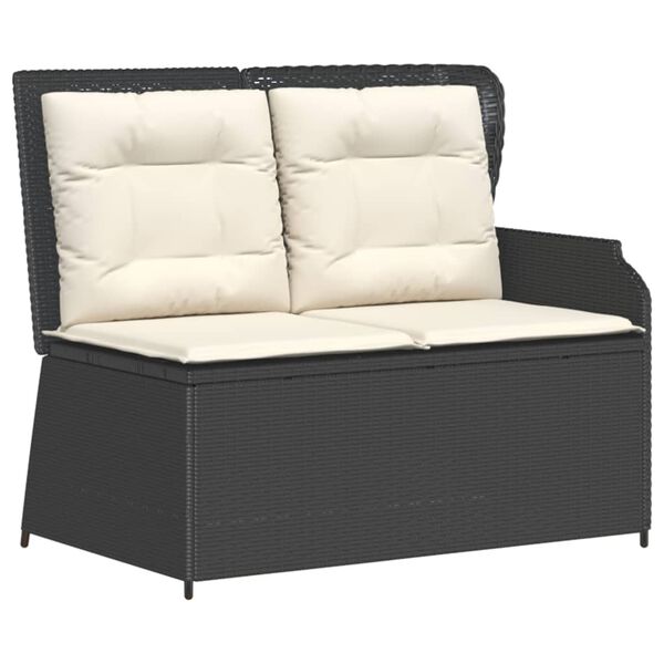 vidaXL 5-tlg. Garten-Lounge-Set mit Kissen Schwarz Poly Rattan