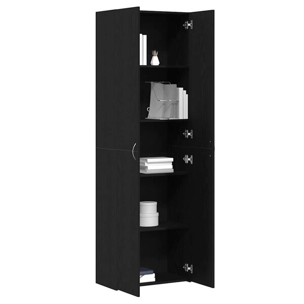 vidaXL B&uuml;roschrank Schwarz Eichen-Optik 60 x 32 x 190 cm Holzwerkstoff