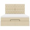 vidaXL Ottoman-Bett mit Matratze & LEDs Creme 140x190 cm Stoff