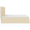 vidaXL Ottoman-Bett mit Matratzen & LEDs Creme 200x200 cm Stoff