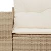 vidaXL Gartensofa mit Kissen 2-Sitzer Beige Poly Rattan
