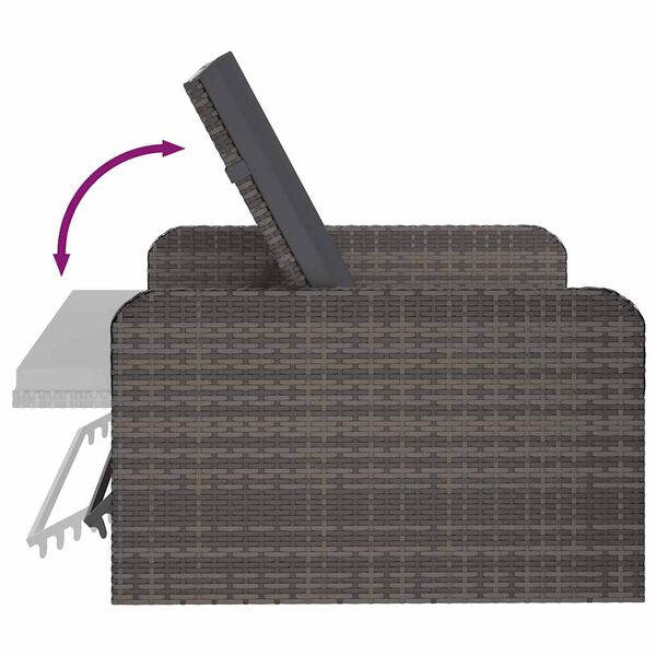 vidaXL 2-tlg. Garten-Lounge-Set mit Auflagen Poly Rattan Grau