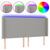 vidaXL LED Kopfteil Hellgrau 163x16x118/128 cm Stoff