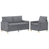 vidaXL Sofa Set 2 pcs Hellgrau Polyester