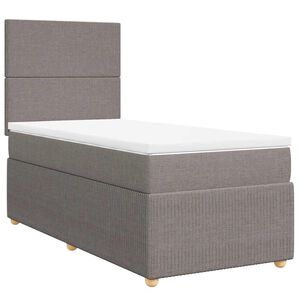 vidaXL Boxspringbett mit Matratze Taupe 100x200 cm Stoff