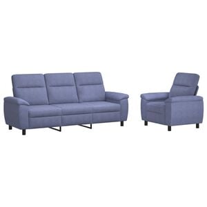 vidaXL Sofa-Set 2 pcs Jeans blau Stoff