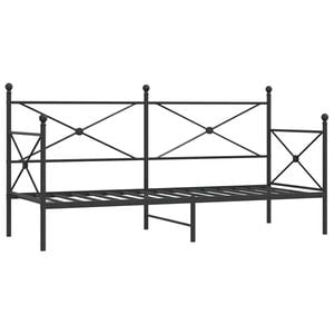 vidaXL Tagesbett ohne Matratze Schwarz 75x190 cm Stahl
