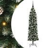 vidaXL K&uuml;nstlicher schlanker Weihnachtsbaum Gr&uuml;n und Wei&szlig; 180 cm