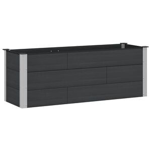 vidaXL Hochbeet Schwarz 150 x 50 x 54 cm WPC und Aluminium