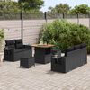 vidaXL Gartensofa-set mit Kissen 10 pcs Schwarz Poly-Rattan